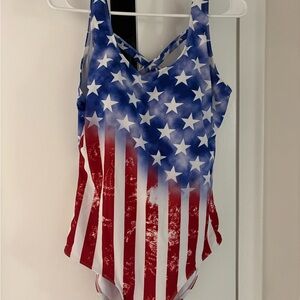 Red, White & Blue Star Stripe One-Piece Swimsuit XL